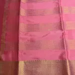 Rose Pink Stripes Semi Crepe Saree