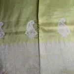 Light Green Linen with thread work saree