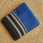 Ilakal Peacock Blue and Black Contrast Saree