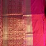 Cherry red all over jaal pattern with flower motifs pure benaras saree
