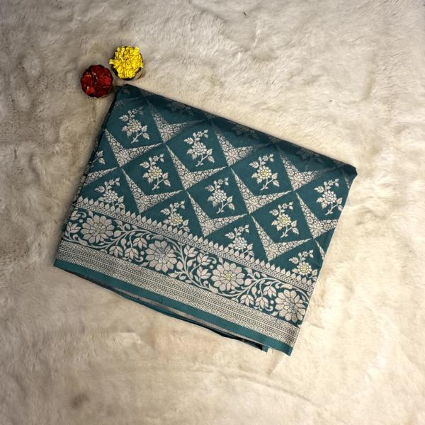 Pista green with jaal pattern benaras saree