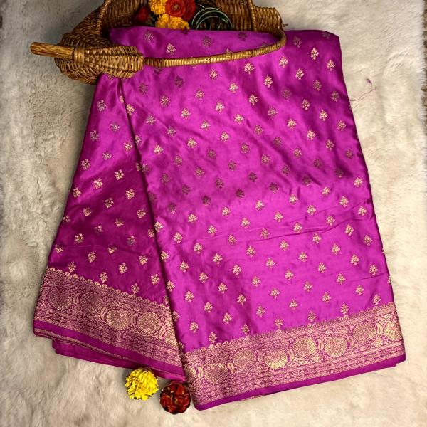 Pink all over buttas benaras saree