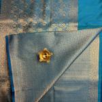 Blue small motifs benaras saree