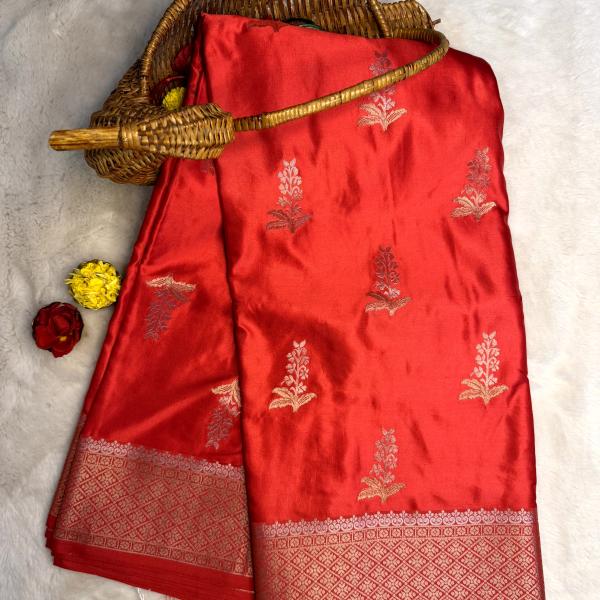 Orange with buttas benaras saree