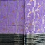 Lavender with green border Benaras saree