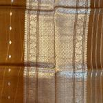 Mustard yellow pure kora organza saree