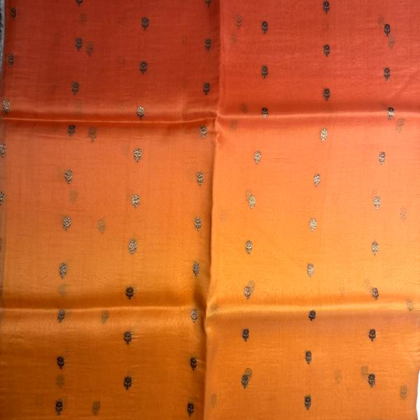 Orange pure kora organza saree