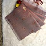 Bronze with buttas kora organza saree