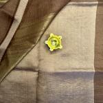 Brown small buttas kora organza saree