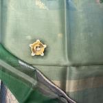 Green Lehariya pattern pure kora organza saree