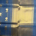 Powder Blue with flower motif pure kora organza saree