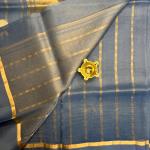 Powder Blue with flower motif pure kora organza saree