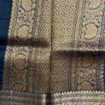 Teal Blue pure kora organza saree