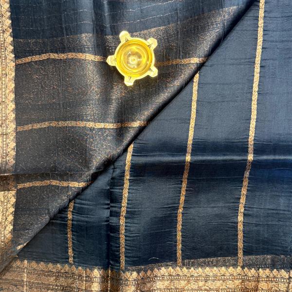 Teal Blue pure kora organza saree