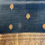 Teal Blue pure kora organza saree