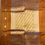 Mustard yellow with checks pure kora organza saree