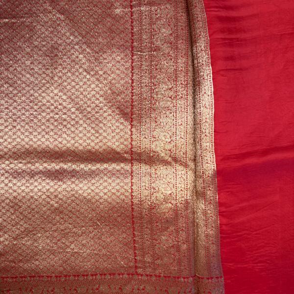 Black and red border with small buttas kora organza saree