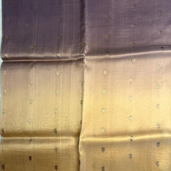 Beige pure kora organza saree