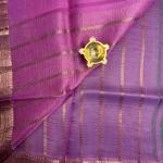 Dark Green with pink border pure kora organza saree