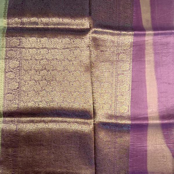 Pista Green with pink pure kora organza saree