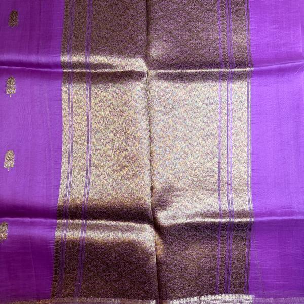 Lavender pure kora organza saree
