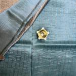 Powder Blue Antique Zari Pure Kora Organza Saree