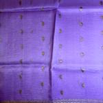 Lavender with beige border antique zari pure kora organza saree