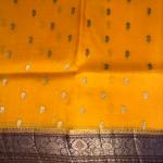 Orange with Rust Orange border Pure Kora organza saree