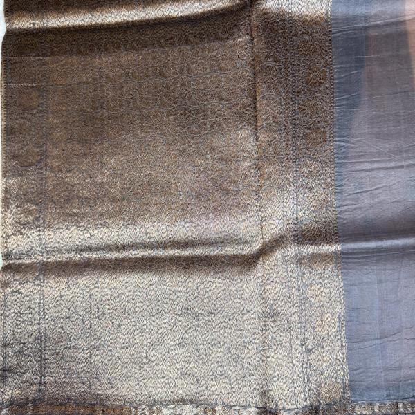 Light Orange with buttas pure kora organza handloom saree