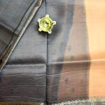 Light Orange with buttas pure kora organza handloom saree