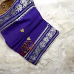 Purple with white traditional dhaniakali cotton saree