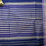 Navy blue with stripes border dhaniakali cotton saree