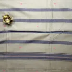 Light grey with purple Mul Mul cotton saree