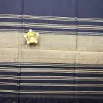 Black with Mustard yellow border dhaniakali cotton saree