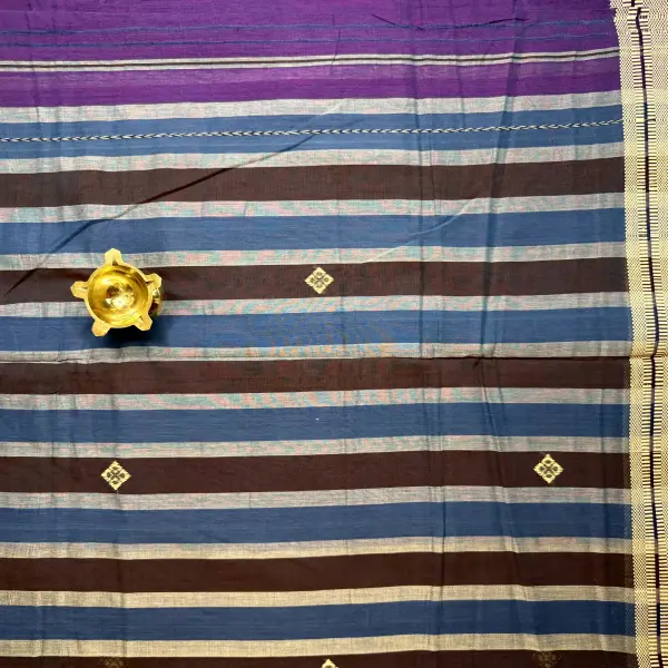 Purple with buttas dhaniakali cotton saree