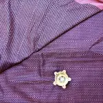 Orange with checks linen cotton saree