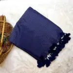 Navy Blue Sequin work cotton saree