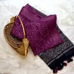Maroon with self design cotton saree
