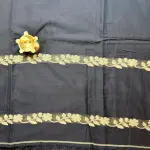 Black with floral border dhaniakali cotton saree