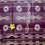 Maroon linen cotton saree