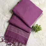 Lavender pure linen saree
