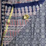 Navy Blue mul cotton saree