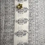 White & Black handpaint pure cotton saree