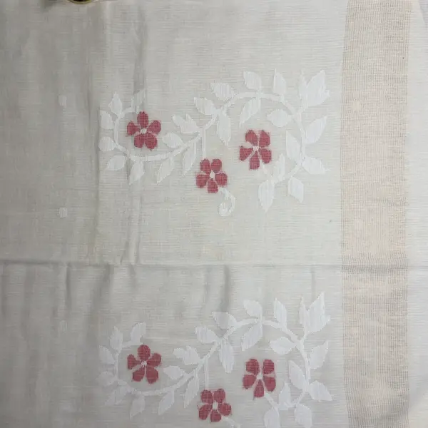 White floral design pure cotton saree