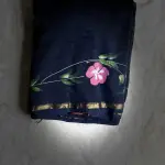 Black floral handpaint pure cotton saree