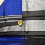 Ilakal Peacock Blue and Black Contrast Saree