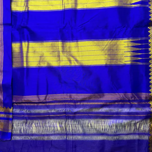 Ilakal Beige with Purple border saree