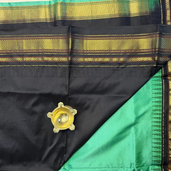 Ilakal Dark Sea Green Silk Saree