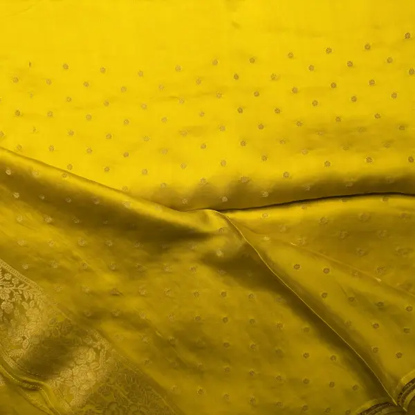 Yellow with Bird motifs Mashru Silk Saree