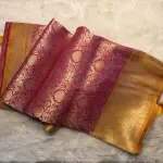 Red WIth Yellow border Benaras Semi Silk Saree